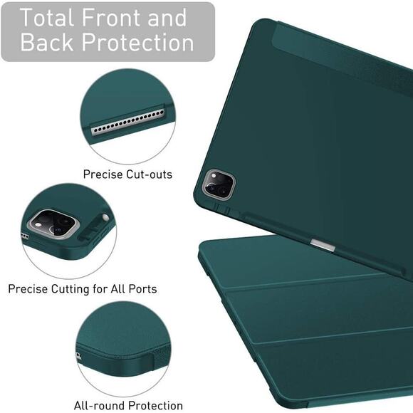 Smart Case For Apple iPad Pro 11" 2021 2020 2018 Leather Auto Wake Sleep Cover - Picture 5 of 12